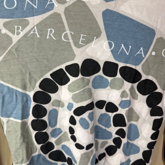 Ciudad Campus Barcelona Y2K RARE Graphic Long Sleeve Top Womens Medium Boho - Picture 4 of 6